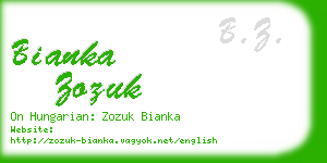 bianka zozuk business card